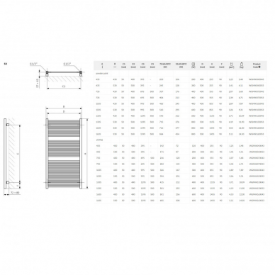 Rankšluosčių džiovintuvas Terma MIKE 1335X530 BALTAS (RAL9003) 8