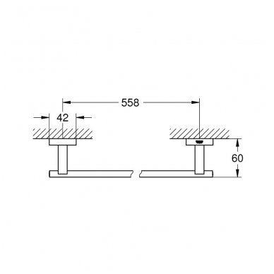 Rankšluosčių kabykla Grohe Essentials Cube 558 mm 1