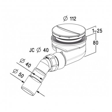 SIFONAS DUŠO PADEKLUI TURBOFLOW TB90P 90MM 1