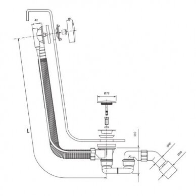 Sifonas voniai su chromo spalvos metaliniais dangteliais Omnires 1