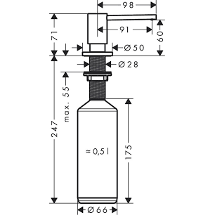 Skysto muilo dozatorius Hansgrohe A41 1