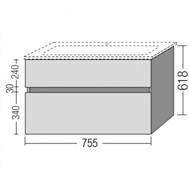 Spintelė po praustuvu Verity Line balta 755 x 618 x 482 (be praustuvo) 2