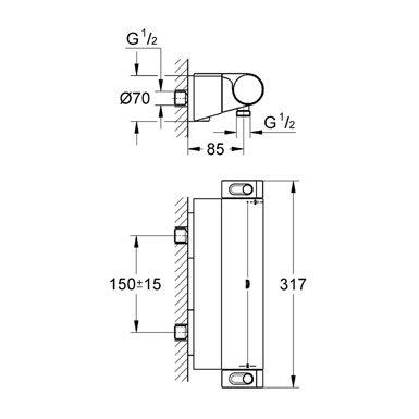 Termostatinis dušo maišytuvas Grohe Grohtherm 2000 New 2