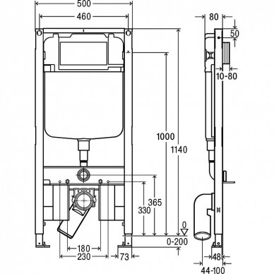 Viega Prevista Dry potinkinis WC rėmas, plonas 8 cm storio su tvirtinimais 1