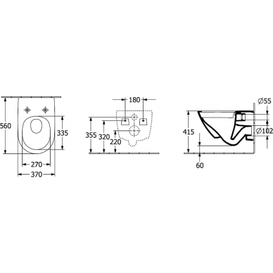 Villeroy & Boch pakabinamas klozetas Antao Rimless su TwistFlush ir Soft close dangčiu 3