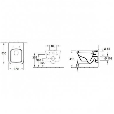 Villeroy & Boch pakabinamas WC kvadratinis su Soft Close dangčiu Omnia Architectura 2