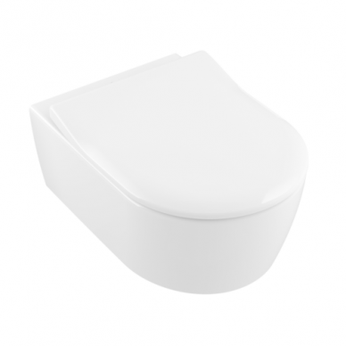 Villeroy & Boch rėmas su mygtuku ir Avento Direct Flush unitazas su Slim Soft close dangčiu 1