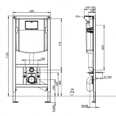 Villeroy&Boch rėmas su baltu mygtuku ir Architectura su TwistFlush[e3] su Soft close dangčiu WC 6