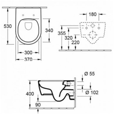 Villeroy & Boch rėmas su mygtuku ir Avento Direct Flush unitazas su Slim Soft close dangčiu 8