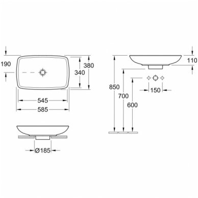 Villeroy&Boch baldinis praustuvas 585x380 Loop&Friends 51540001 1