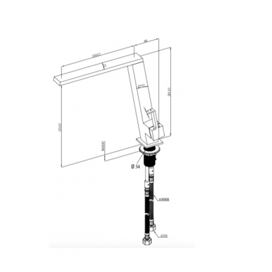 Villeroy&Boch maišytuvas plautuvei Finera Slope Square 3