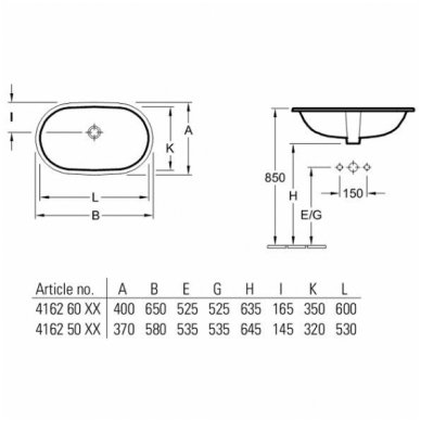 Villeroy&Boch po stalviršiu montuojamas praustuvas 530x320 O.Novo 41625001 1