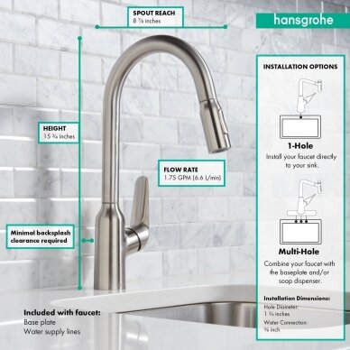 Virtuvinis maišytuvas su ištraukiama žarna Hansgrohe Focus M42 3