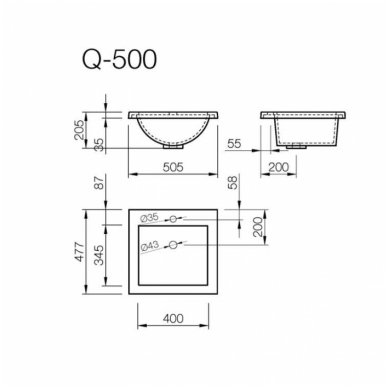 Vispool praustuvas Q-500 505x470 mm 3