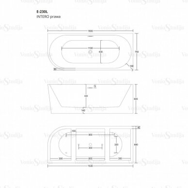 Vonia Corsan INTERO E230L 160cm dešininė 1