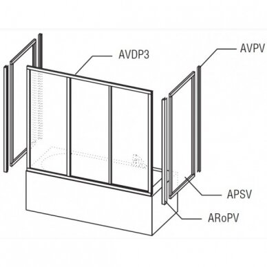 Vonios durys Ravak AVDP3 1370 x 1200 mm 3