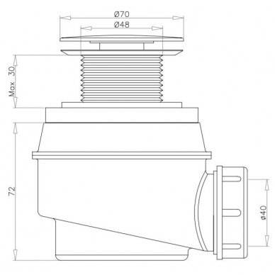 Vonios sifonas be persipylimo WB01XORB (sendinto vario spalvos) 1