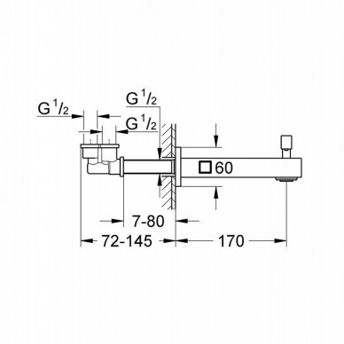 Vonios snapas Grohe Eurocube 1