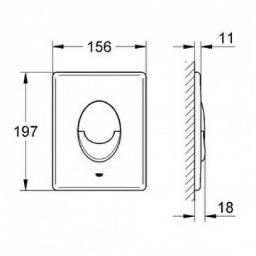 WC rėmo Grohe, mygtuko Skate Air ir klozeto Cersanit Rimless su plonu lėtaeigiu dangčiu komplektas 12