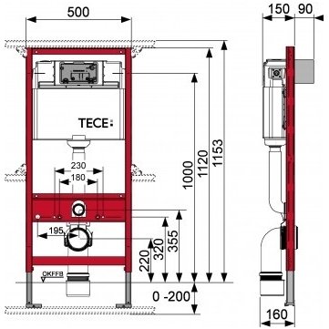 WC rėmo TECE ir pakabinamo klozeto Cersanit CleanOn komplektas 11