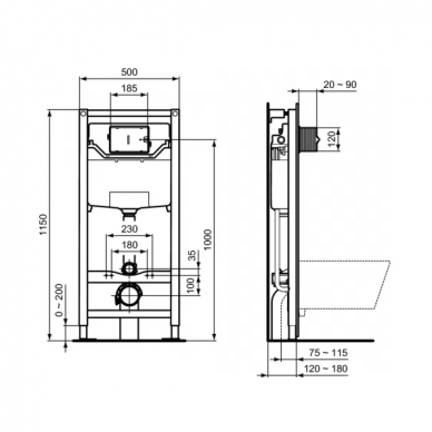 WC RĖMAS IDEAL STANDARD PROSYS, 120M - R020467 7