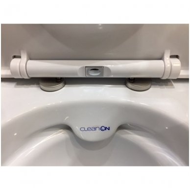 WC rėmo Grohe, mygtuko Skate Air ir klozeto Cersanit Rimless su plonu lėtaeigiu dangčiu komplektas 10