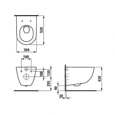 WC rėmo Tece, chromo spalvos mygtuko Now ir klozeto Laufen Pro Rimless su plonu lėtaeigiu dangčiu komplektas 7